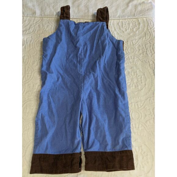 Just Ducky Boys Sz. 9mo. Blue & Brn Corduroy Overalls. Classic, Adorable - Picture 6 of 6